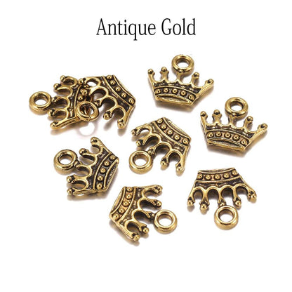 20 pendentifs couronne à breloques tibétaines 13x14mm