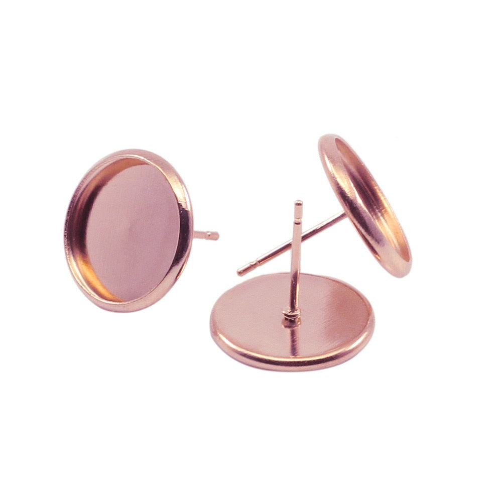 Earring Base for Cabochon Cameo, 8-16mm