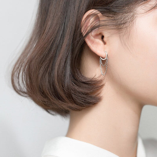 Double Layer Chain Hoop Earring