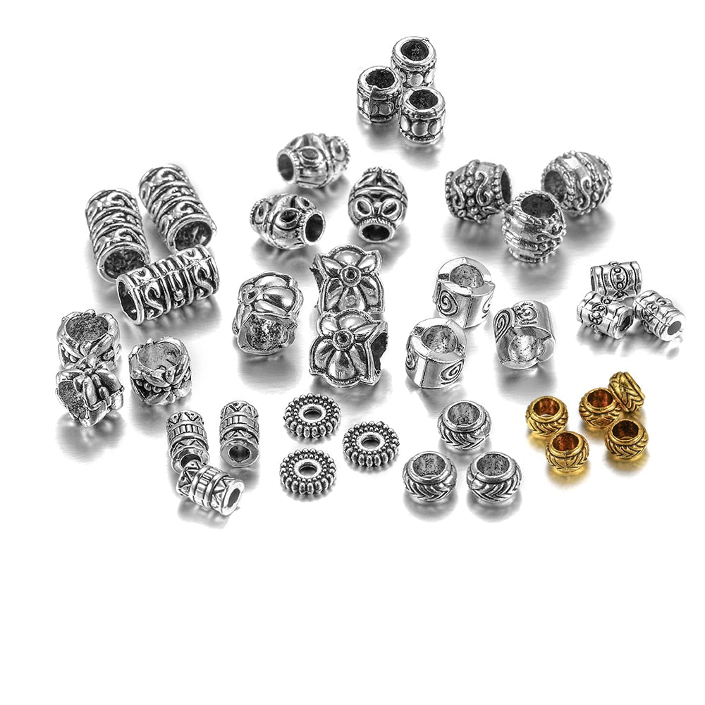 Tibetan Big Hole Spacer Loose Beads, 20pcs