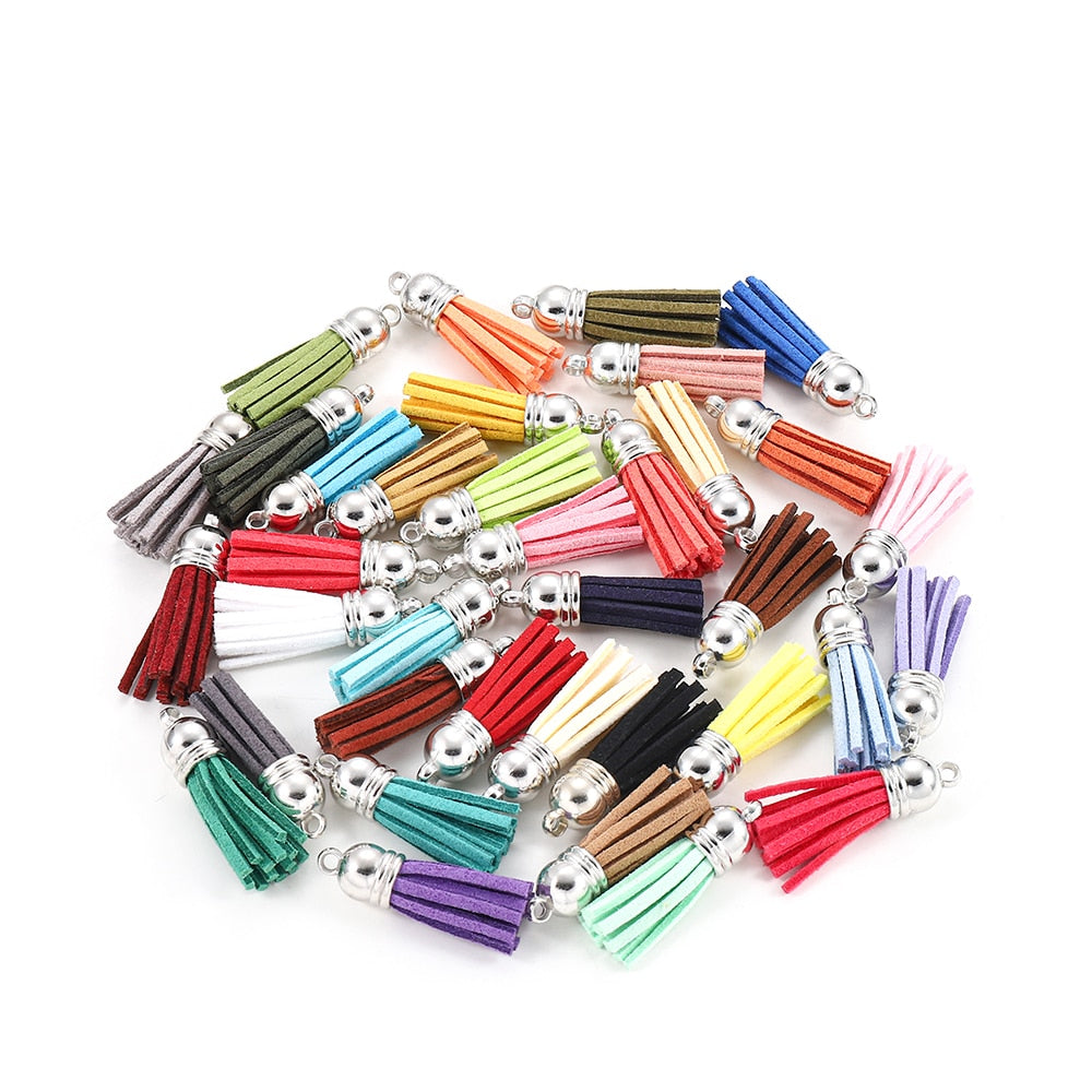 20pcs 38mm Tassel Vintage Leather Pendants