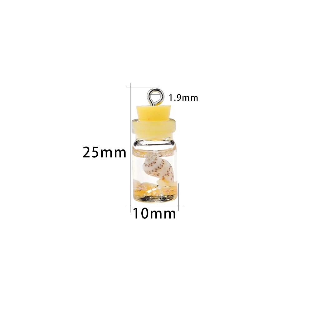 Conch Shell Ocean Drift Bottle Pendants, 10pcs