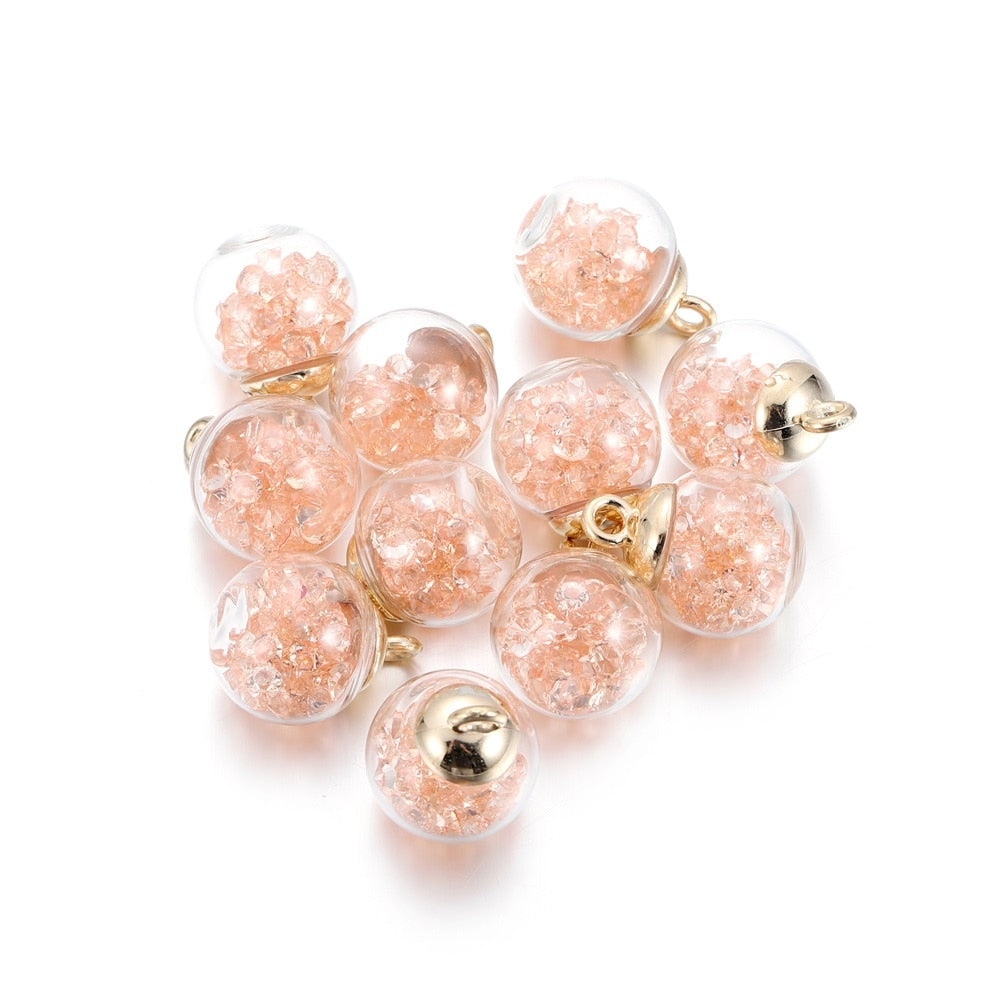 10pcs 16mm Transparent Glass Ball Star Beads