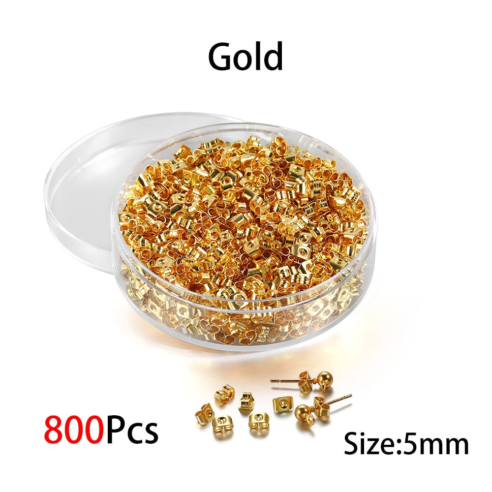 Box Silicone Bullet Earrings Back, 800Pcs