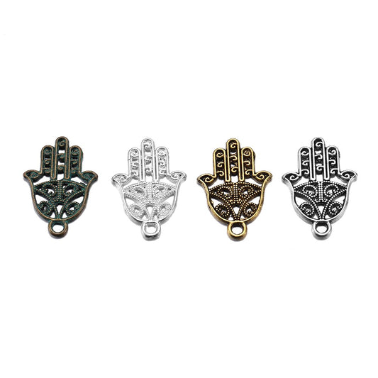 20pcs 15x21mm Classic Antique Bronze Hand Charms Pendants