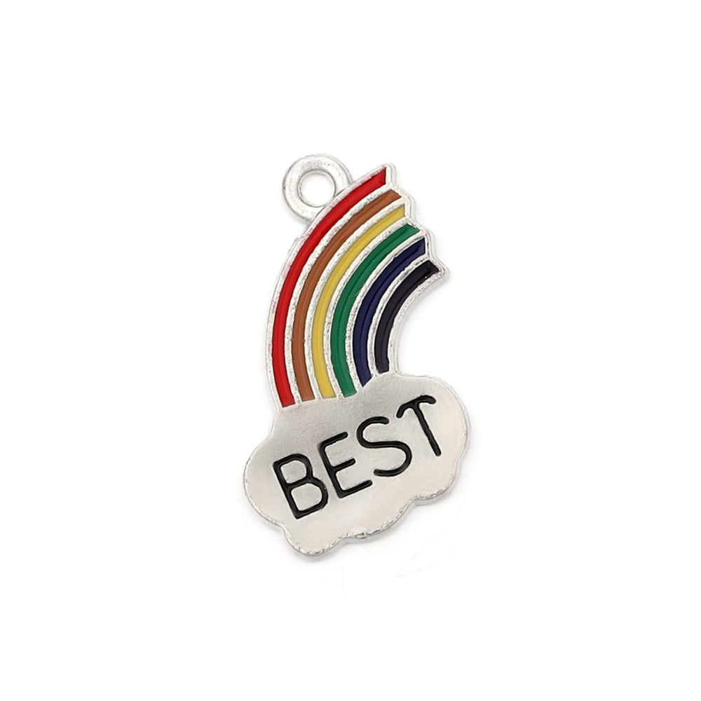 Cute Sun Keychain Cartoon Printing Connectors, 4Pcs