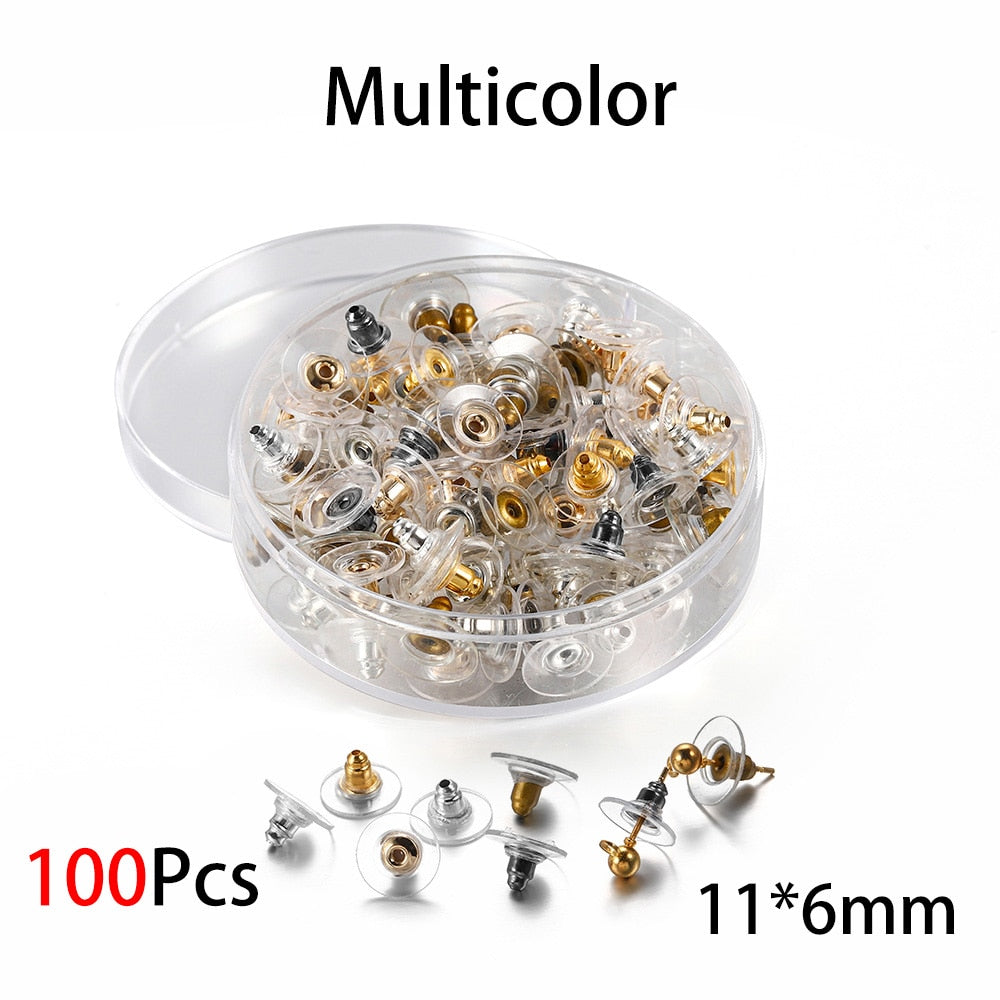 Box Silicone Bullet Earrings Back, 800Pcs
