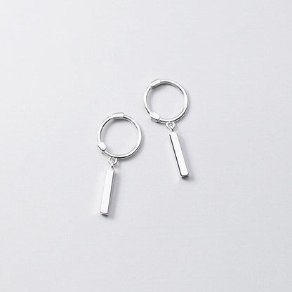 Boucles d'oreilles créoles à la mode en forme de bâton rectangulaire géométrique