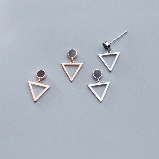 Geometric Triangle Dangle Earring
