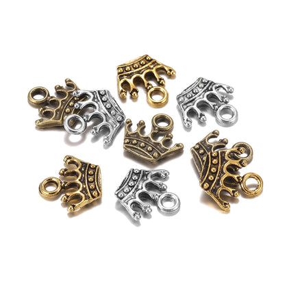 20 pendentifs couronne à breloques tibétaines 13x14mm