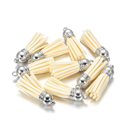 60 pendentifs en cuir vintage avec pampilles de 38 mm.
