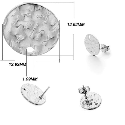 Stainless Steel Geometric Earring Stud Base, 10pcs