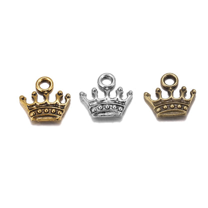 20 pendentifs couronne à breloques tibétaines 13x14mm
