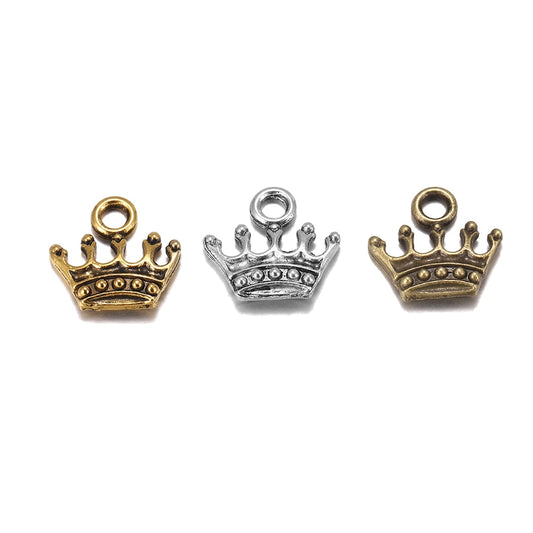 20 Stück 13x14mm tibetische Charms Kronenanhänger