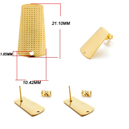 Stainless Steel Geometric Earring Stud Base, 10pcs