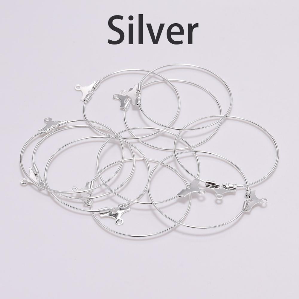 25-40mm Hanging Big Circle Ear Hoops, 30pcs