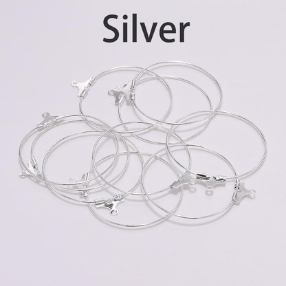 25-40mm Hanging Big Circle Ear Hoops, 30pcs