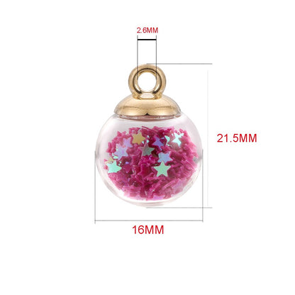 10pcs 16mm Transparent Glass Ball Star Beads
