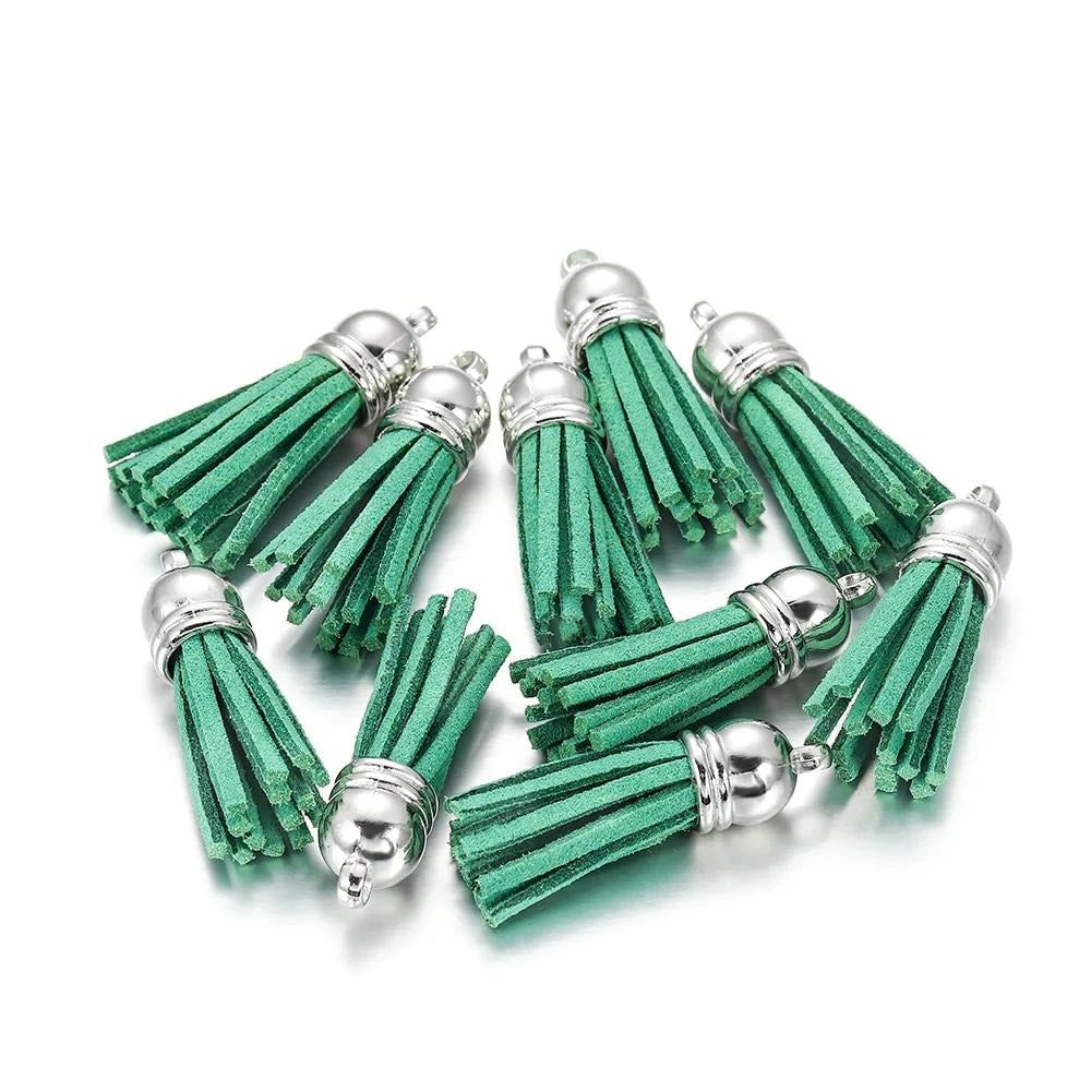 60 pendentifs en cuir vintage avec pampilles de 38 mm.