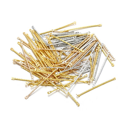 15-40mm Gold Stripe Double Cylinder Bar Earrings, 100Pcs