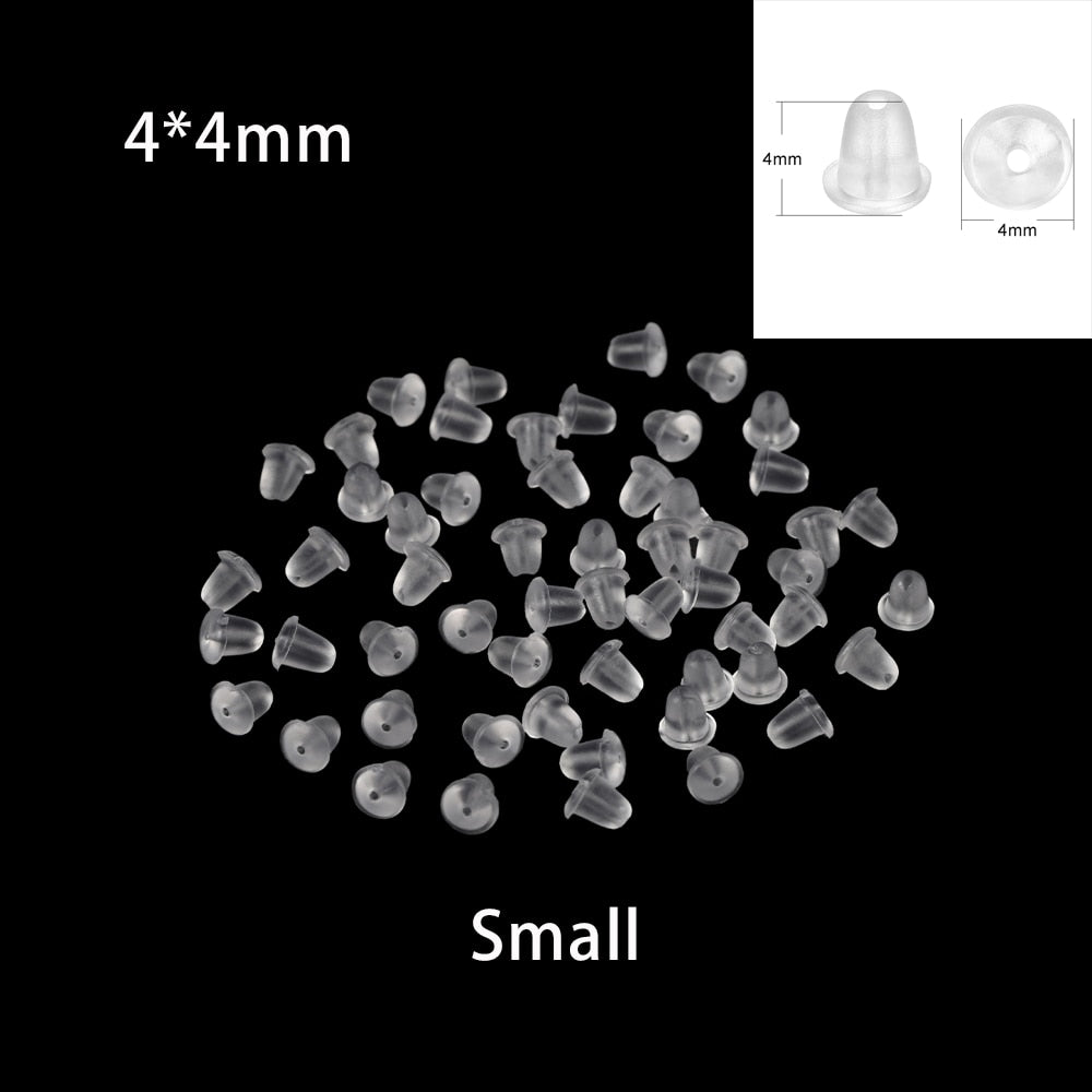 Assorted Shape Silicone Rubber Earring Backs, 200Pcs