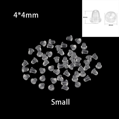 Assorted Shape Silicone Rubber Earring Backs, 200Pcs