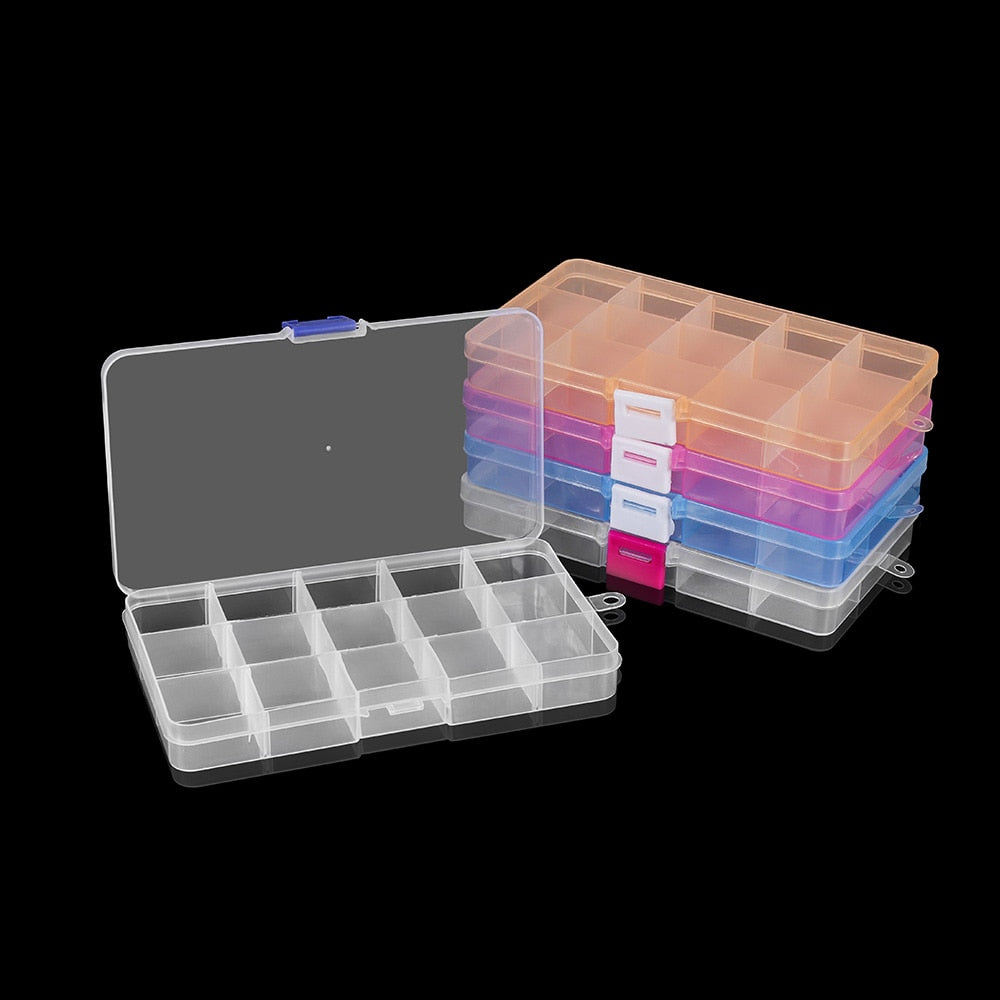 Adjustable Grids Jewelry Beads Storage Box