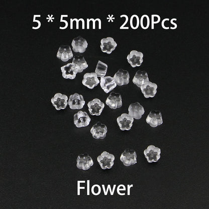 Silicone Rubber Earring Backs, 200Pcs