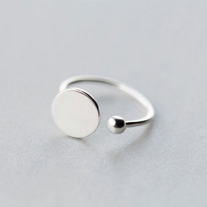 Geometric Disc Beads Silver Ring