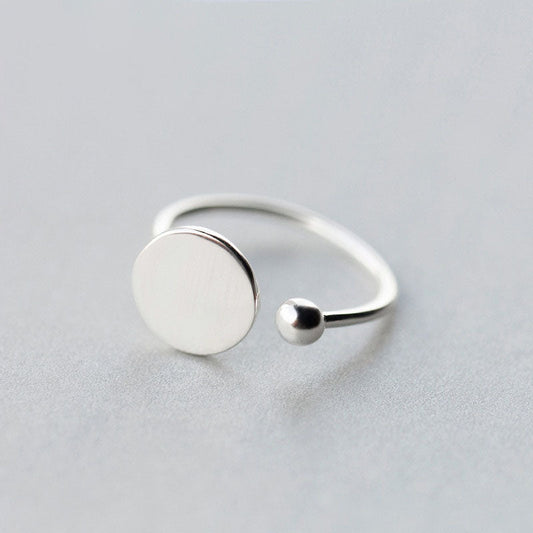 Geometric Disc Beads Silver Ring