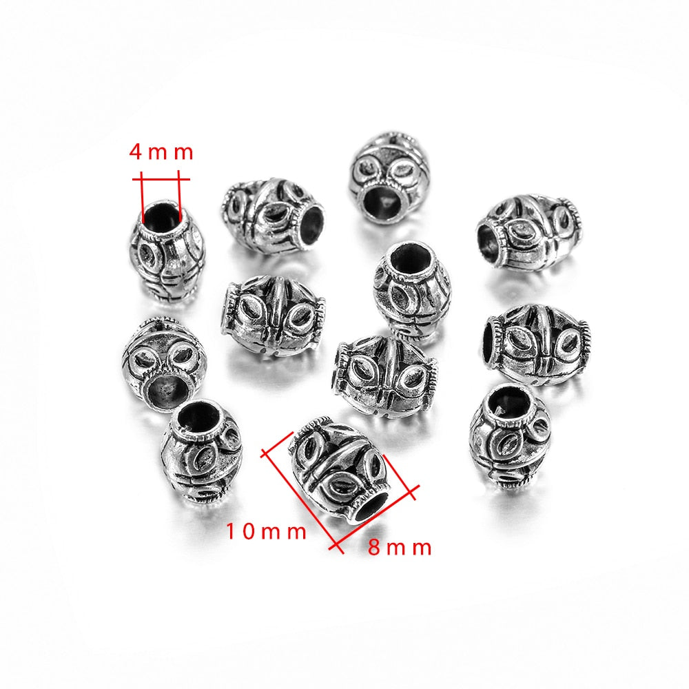 Tibetan Big Hole Spacer Loose Beads, 20pcs