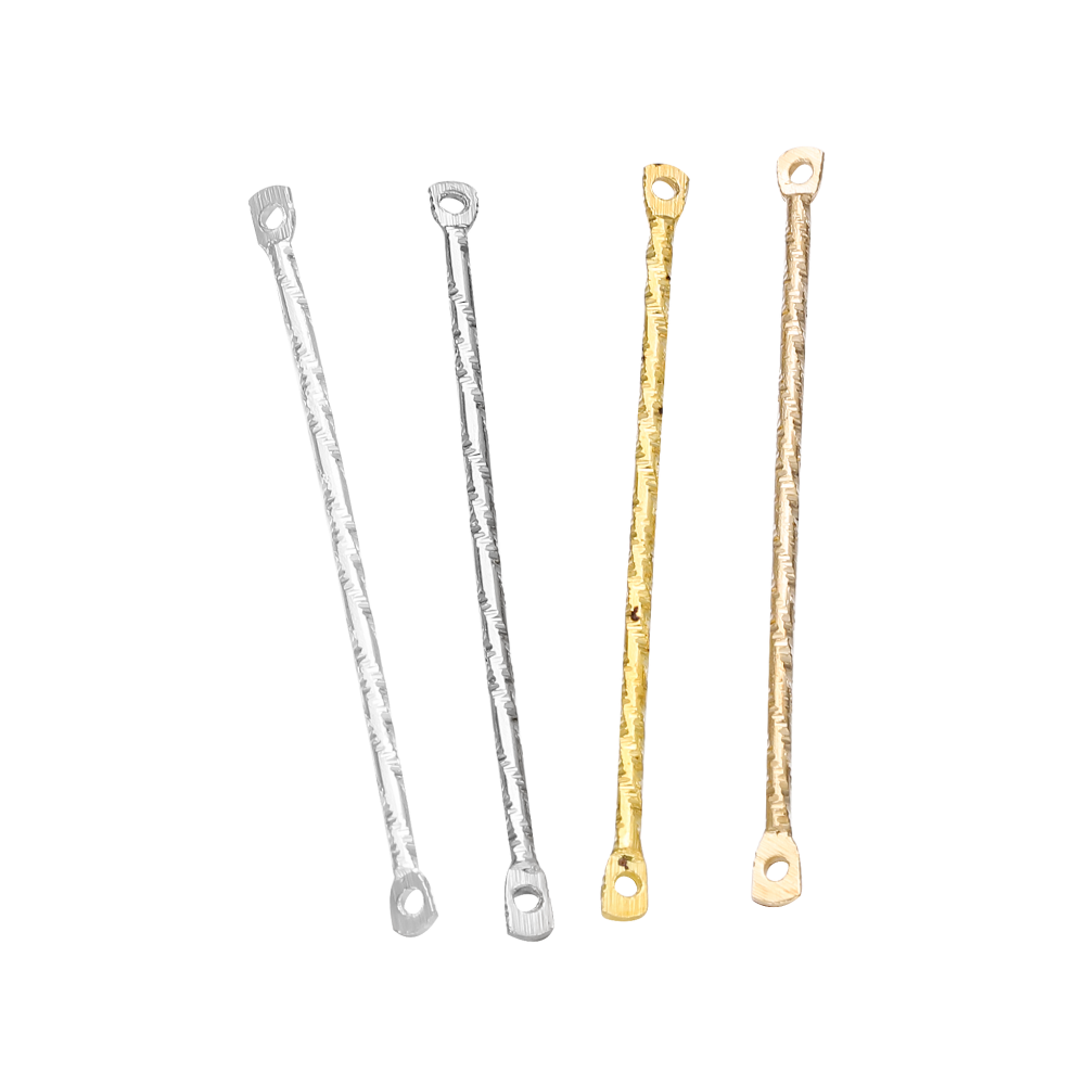 15-40mm Gold Stripe Double Cylinder Bar Earrings, 100Pcs