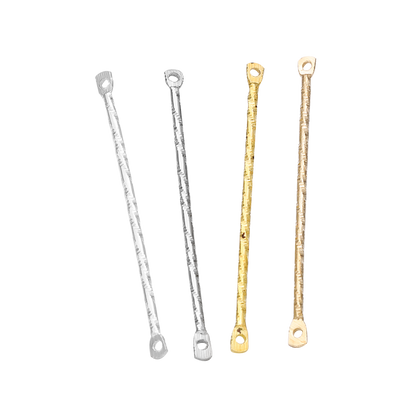 15-40mm Gold Stripe Double Cylinder Bar Earrings, 100Pcs