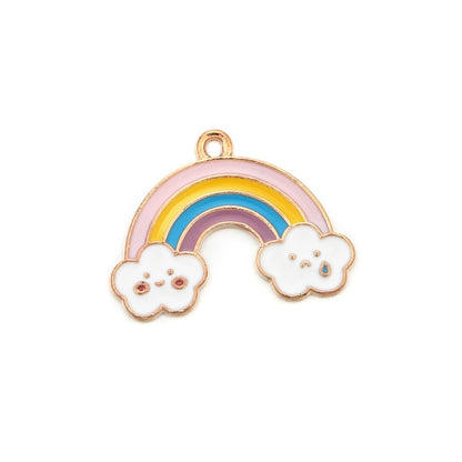 Cute Sun Keychain Cartoon Printing Connectors, 4Pcs