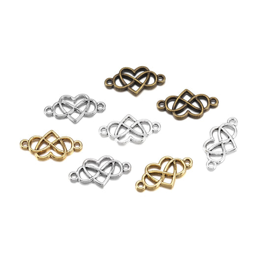 Herz-Unendlichkeits-Love-Forever-Charms, 20 Stück