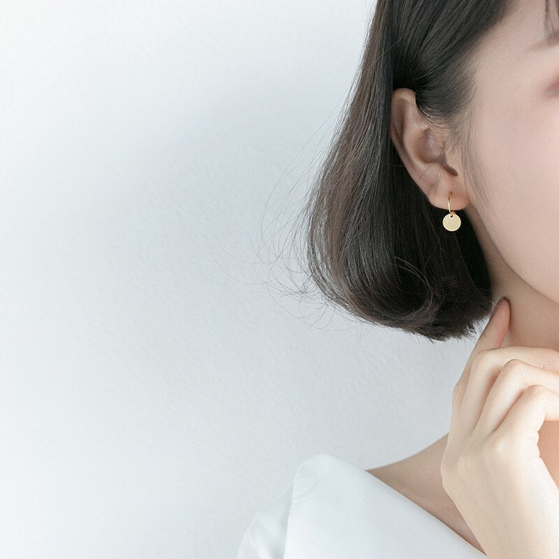Round Scrub Beads Hoop Earrings