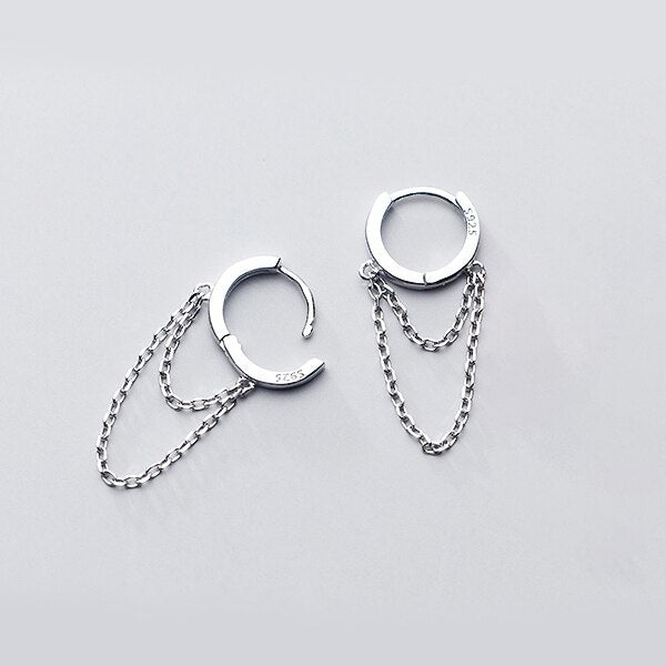 Double Layer Chain Hoop Earring