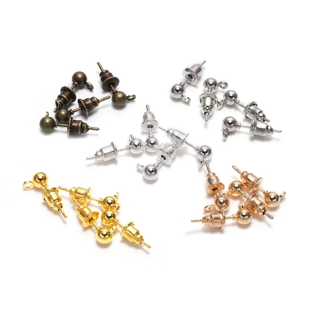 3-6mm Stud Earring Basic Pins, 20-50pcs