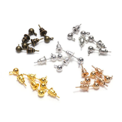 3-6mm Stud Earring Basic Pins, 20-50pcs