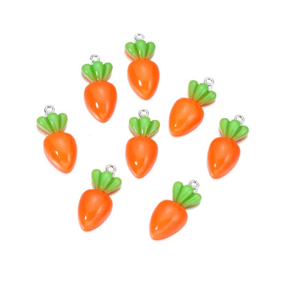 Mixed Fruits Resin Keychain Pendants, 10Pcs