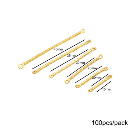 15-40mm Gold Stripe Double Cylinder Bar Earrings, 100Pcs
