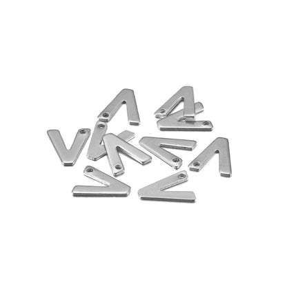 Pendentif lettre alphabet AZ en acier inoxydable, 50 pièces