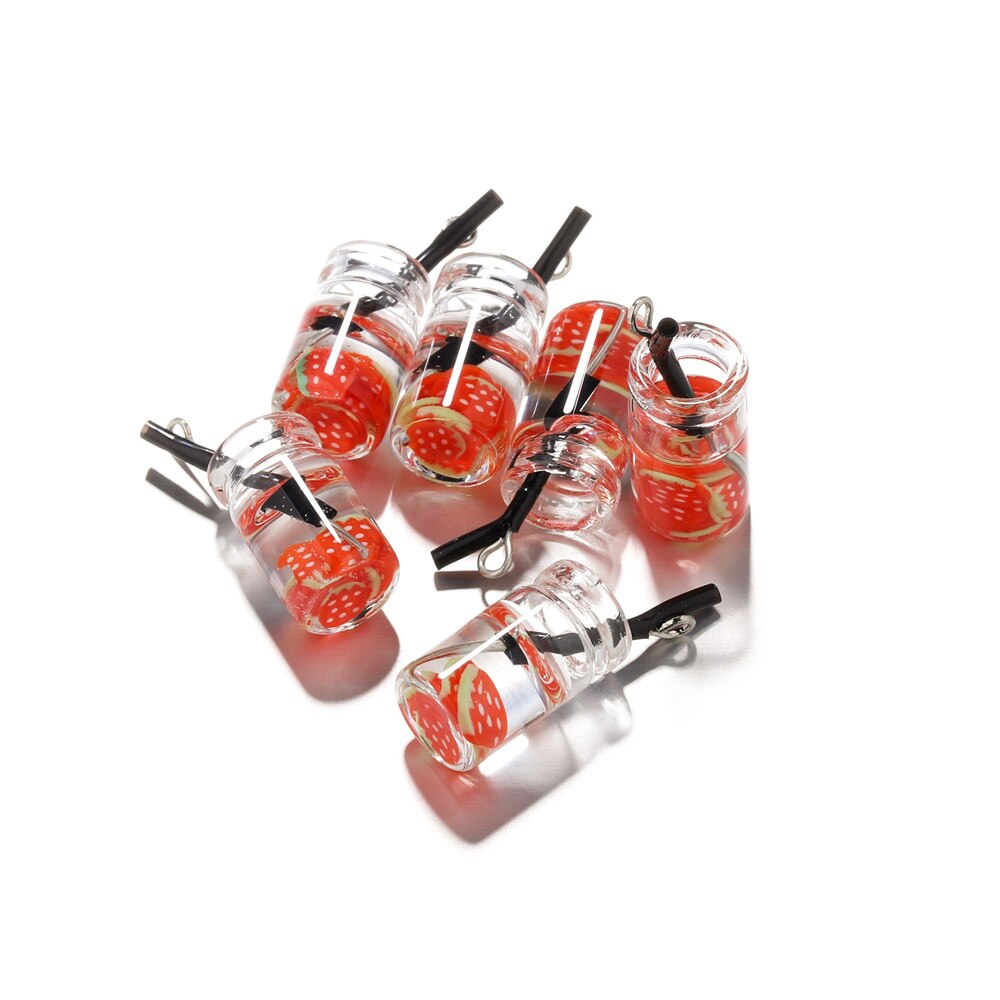 Obst in der Flasche-Charm-Anhänger, 10 Stück