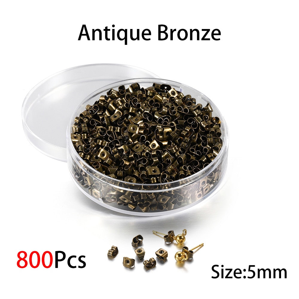 Box Silicone Bullet Earrings Back, 800Pcs