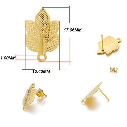 Stainless Steel Geometric Earring Stud Base, 10pcs