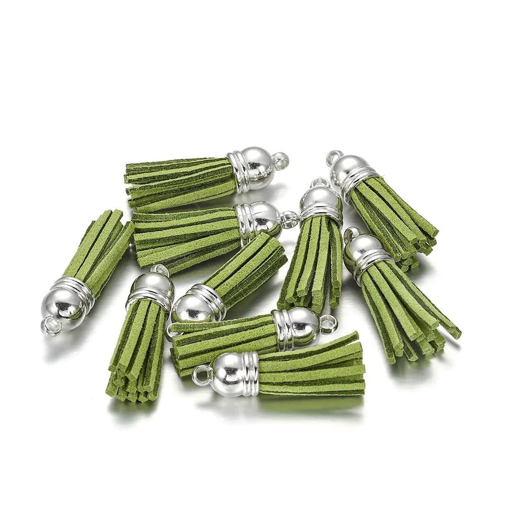 60 pendentifs en cuir vintage avec pampilles de 38 mm.