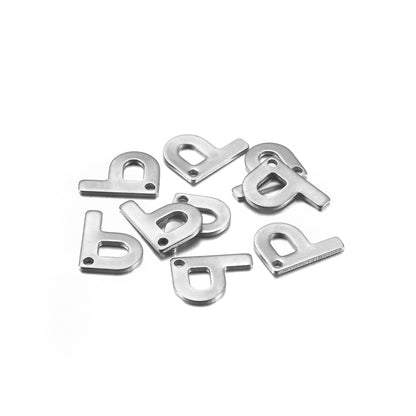 Pendentif lettre alphabet AZ en acier inoxydable, 50 pièces