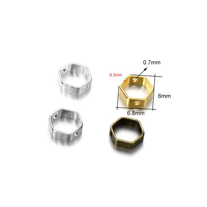 20 Stück 6-11 mm gerade Anhänger aus Metall mit geometrischem Doppellochrahmen