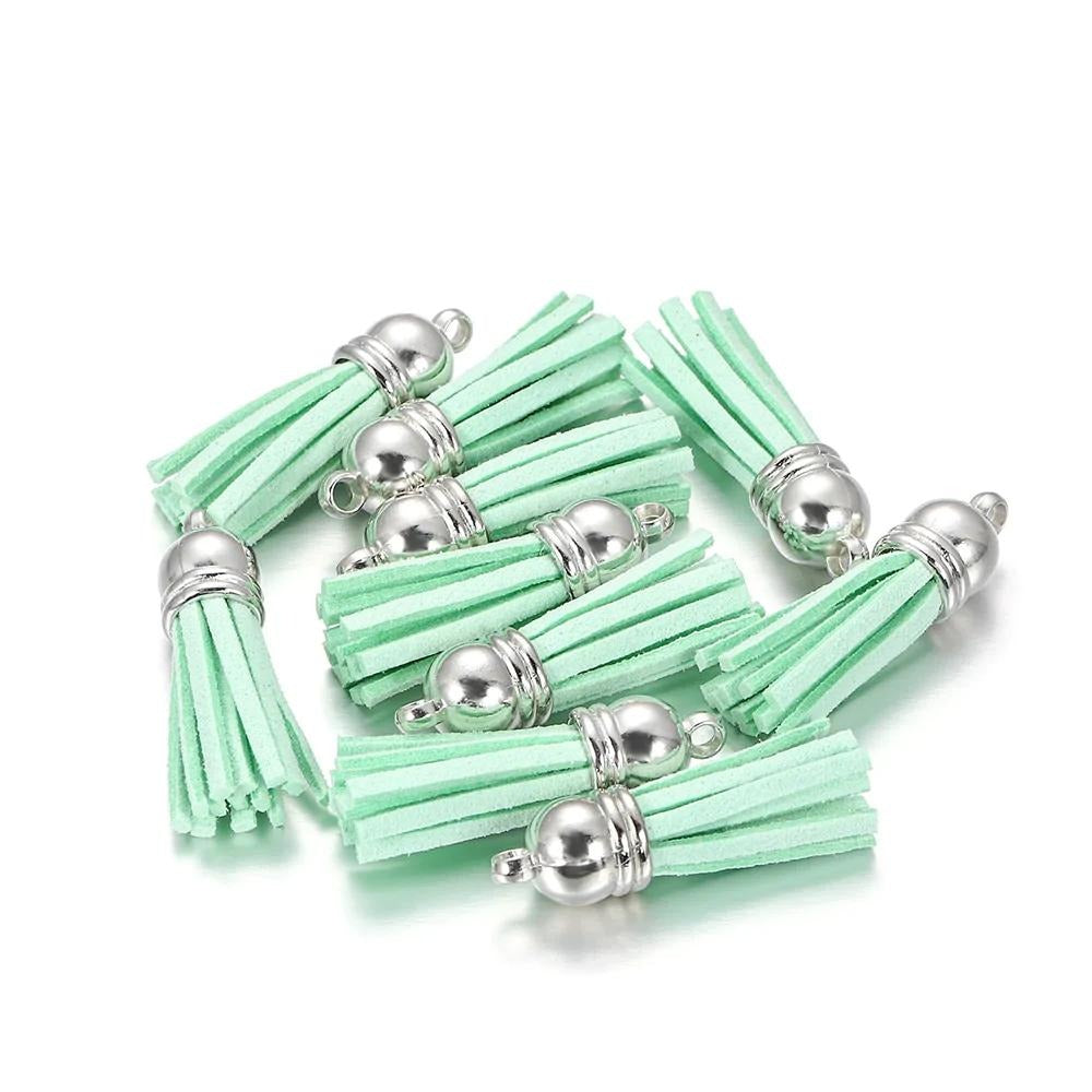 60 pendentifs en cuir vintage avec pampilles de 38 mm.
