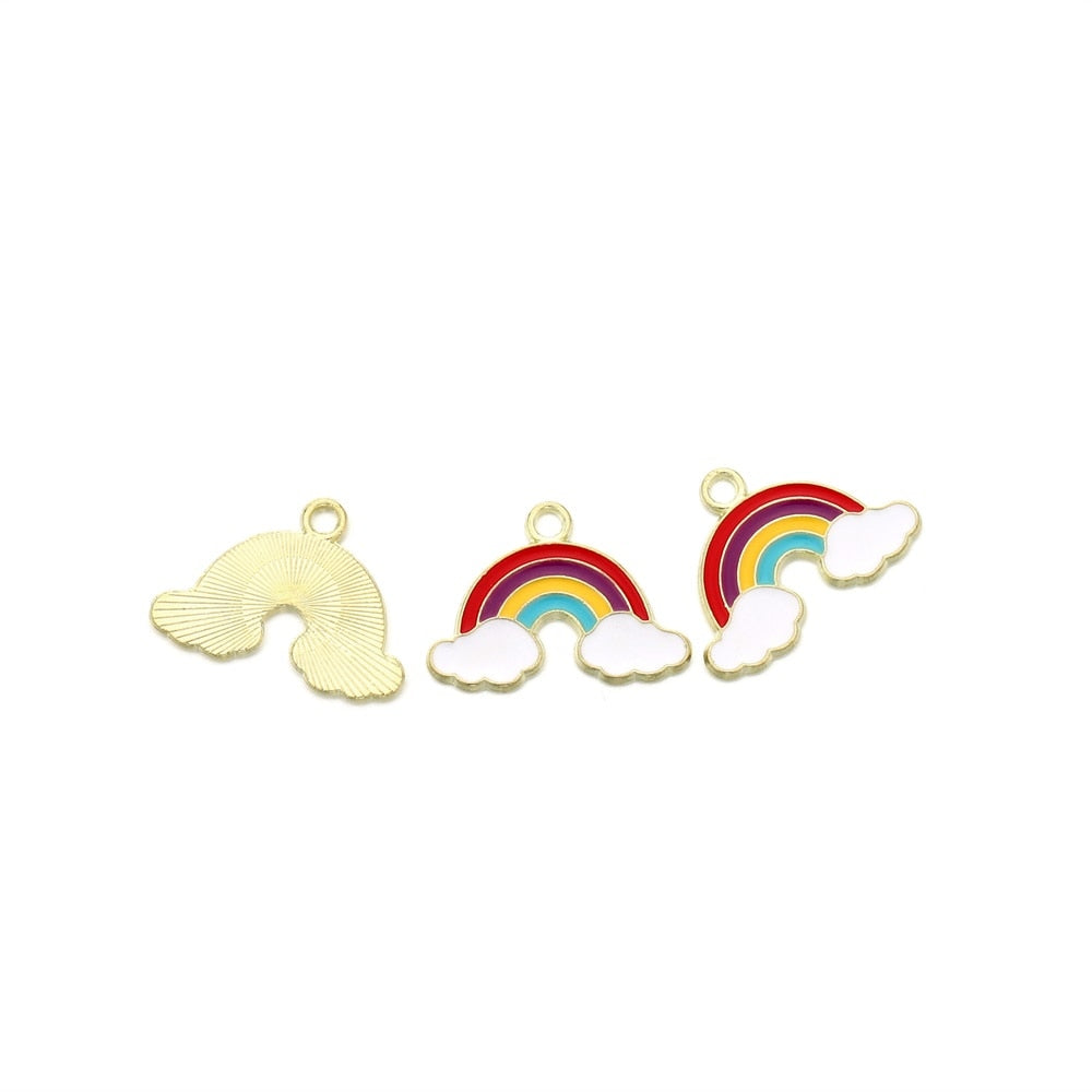 Cute Sun Keychain Cartoon Printing Connectors, 4Pcs